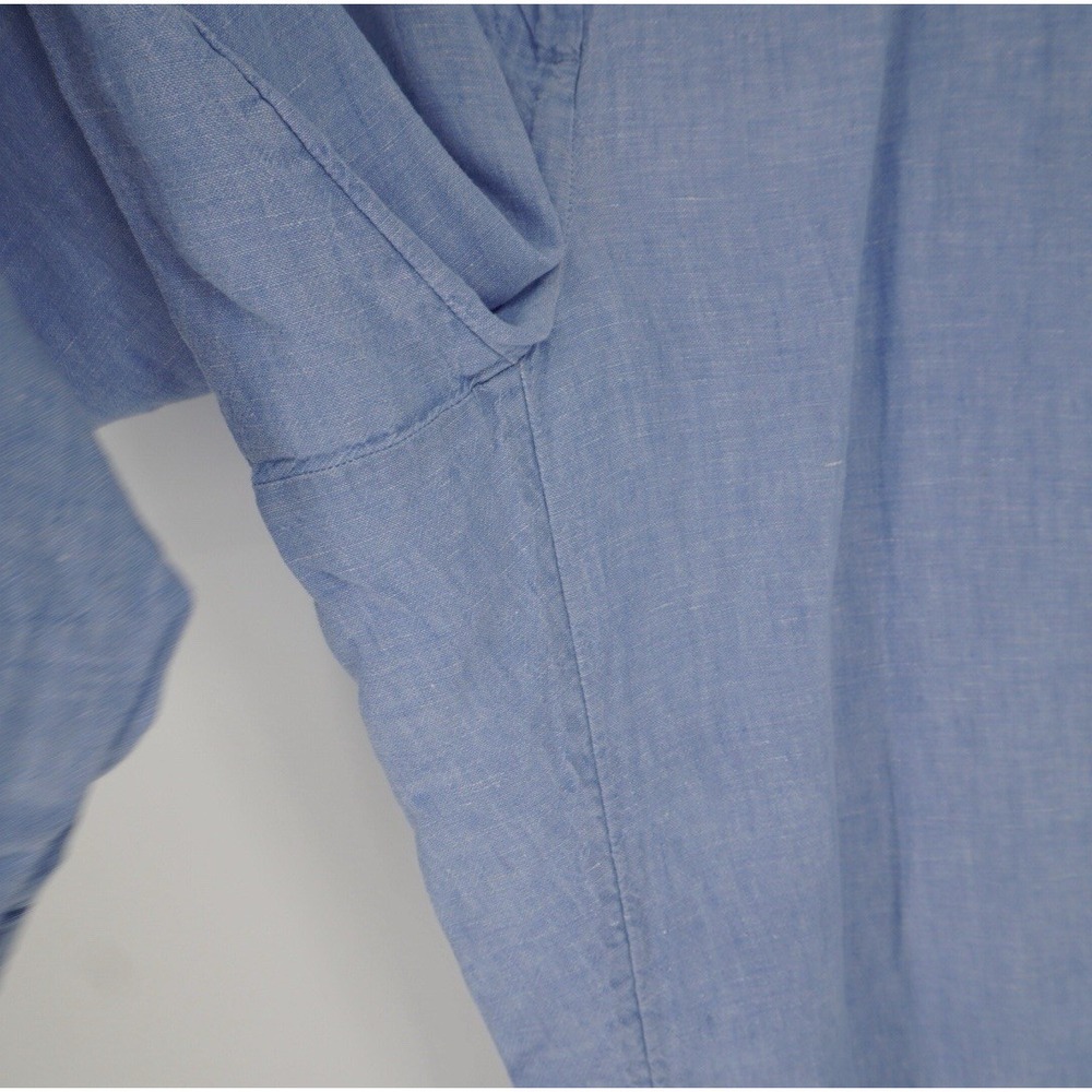 J. Jill Love Linen Wide Leg Cropped Pants Womens XL Blue Lagenlook Coastal - Picture 11 of 12